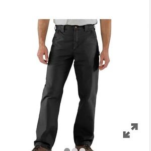 BLACK LOOSE FIT CANVAS UTILITY WORK PANT B151